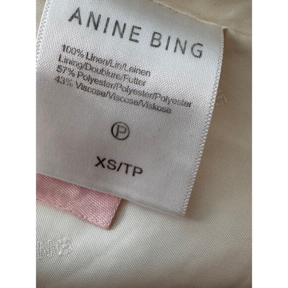 ANINE BING X RTR Women's Eggshell Quinn Oversized Linen Blazer Size XS - Picture 10 of 11